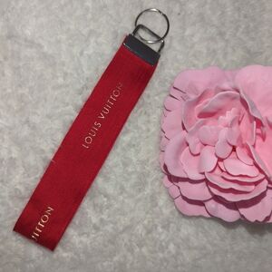 Louis Vuitton Red Key Holder Wristlet Made From Authentic Ribbon Bag Charm